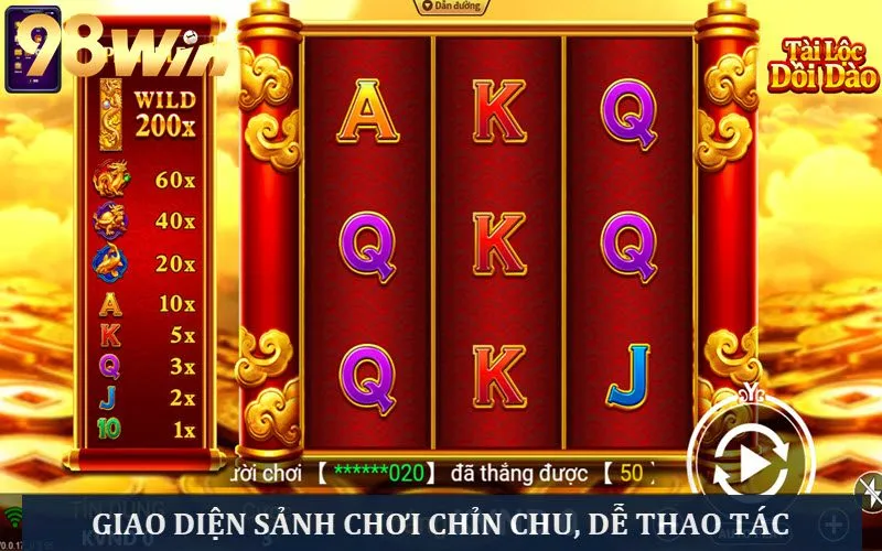 Giao diện game thiết kế đẹp mắt, dễ dàng thao tác