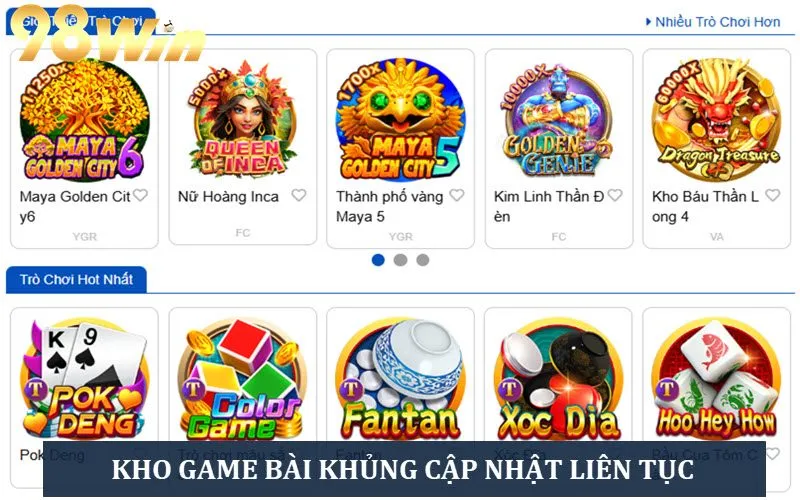 Kho game siêu khủng được update liên tục